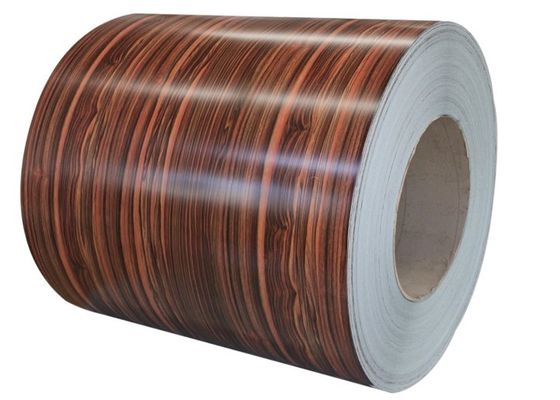 1200MM রঙিন প্রলিপ্ত স্টিল শীট কয়েল 0.2MM সিমুলেশন কাঠ শস্য JIS DIN